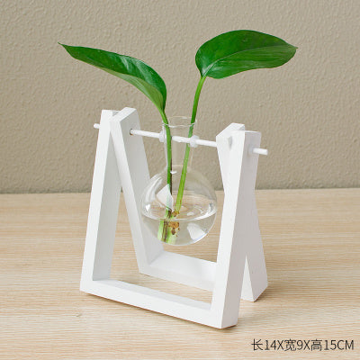 Lisslune | Decorative  Wooden Vase With Wooden Tray