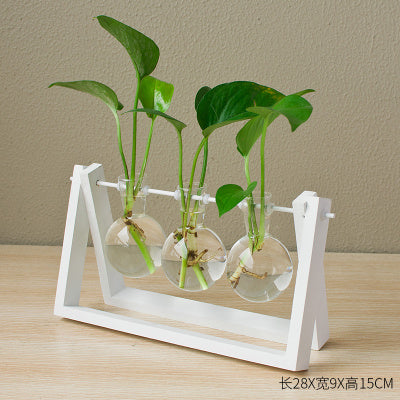 Lisslune | Decorative  Wooden Vase With Wooden Tray