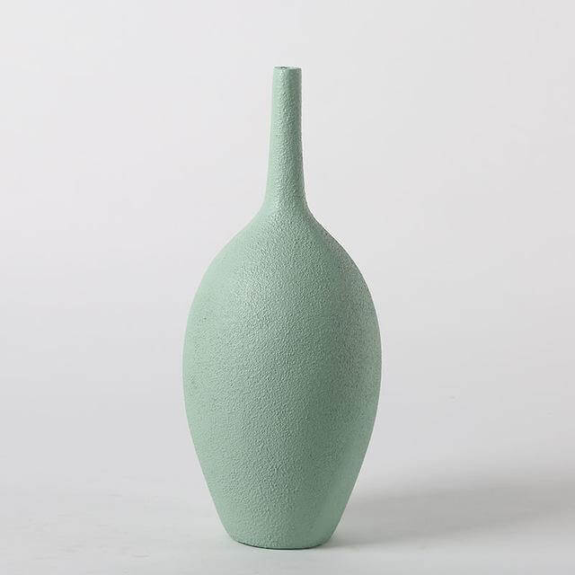 Lisslune | Interior Green Resin Flower Stone Vase for Home Decoration