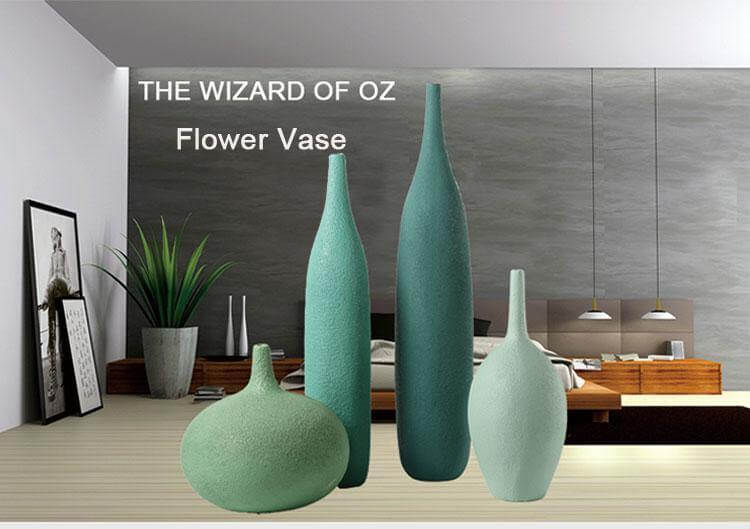 Lisslune | Interior Green Resin Flower Stone Vase for Home Decoration