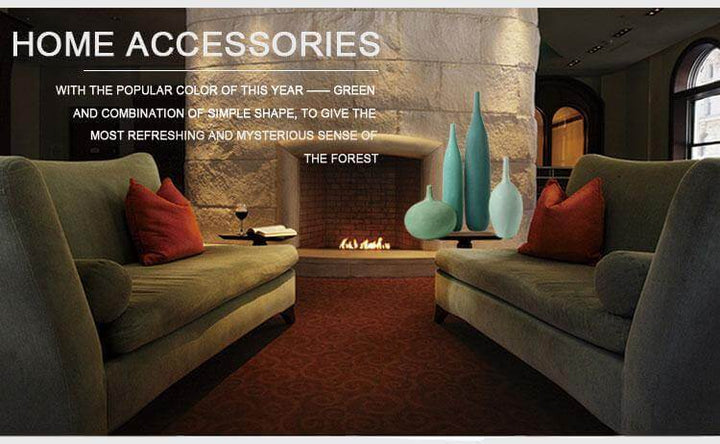 Lisslune | Interior Green Resin Flower Stone Vase for Home Decoration