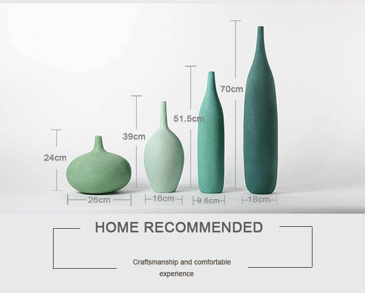 Lisslune | Interior Green Resin Flower Stone Vase for Home Decoration