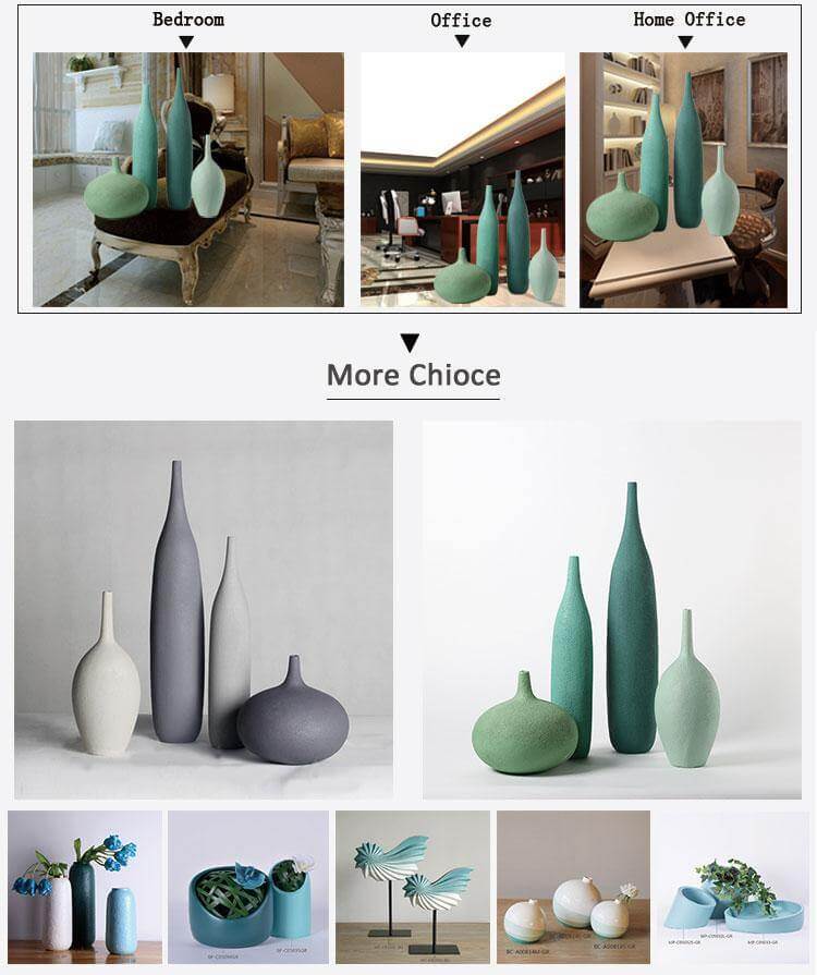 Lisslune | Interior Green Resin Flower Stone Vase for Home Decoration