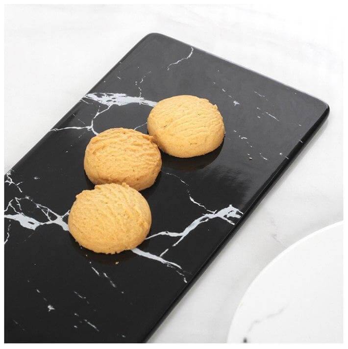 Lisslune | Luxury Ceramic Creative Marble Stripe Large Pizza Plate
