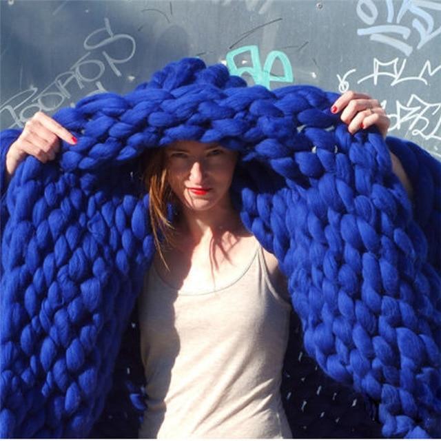 Lisslune | Handmade Chunky Knit Blanket Comfy & Warm -  80 x100 cm