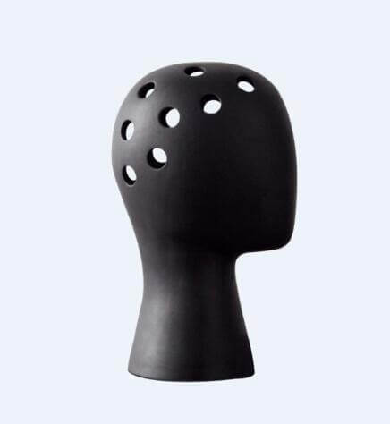Lisslune | Creative Human Head White Black Decorative Ceramic Vase