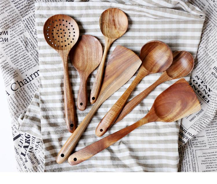 Lisslune | 7-piece teak wood cutlery set
