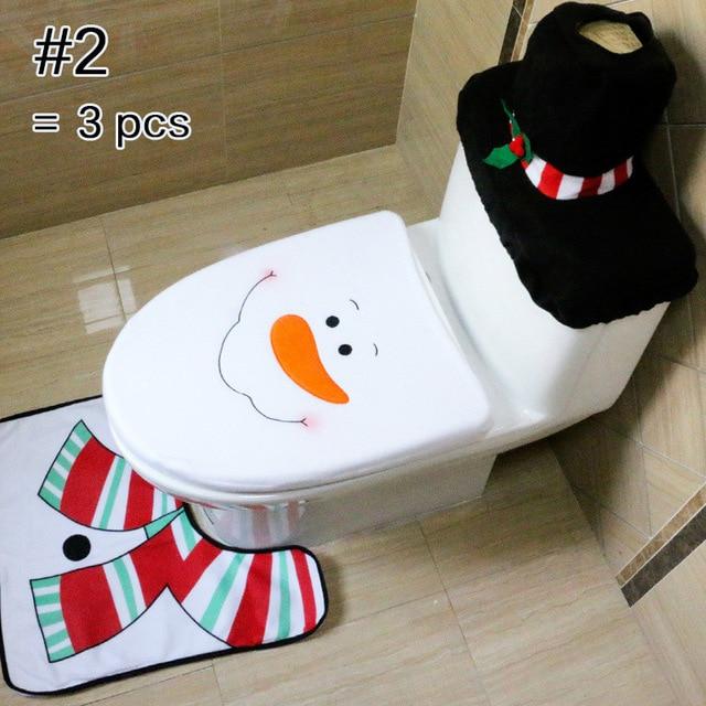 Lisslune | Christmas Toilet Seat Cover and Mat Set