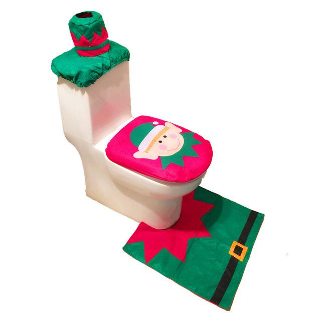 Lisslune | Christmas Toilet Seat Cover and Mat Set