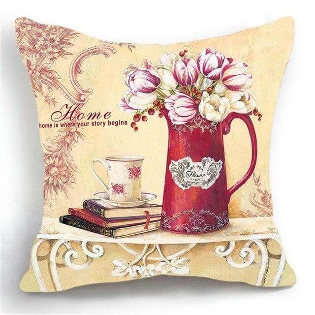 Lisslune | Luxury Flower Vase Cushion Cover Pillowcase