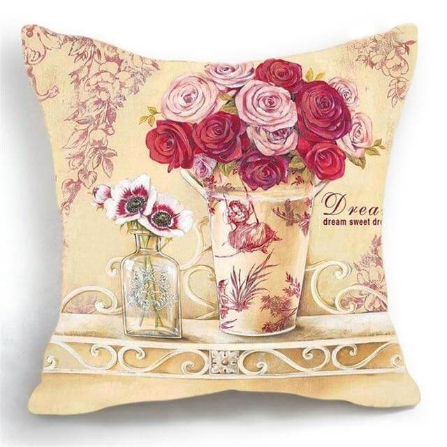 Lisslune | Luxury Flower Vase Cushion Cover Pillowcase