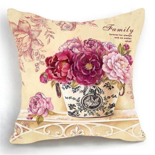 Lisslune | Luxury Flower Vase Cushion Cover Pillowcase