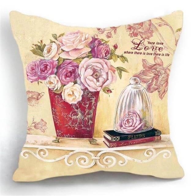 Lisslune | Luxury Flower Vase Cushion Cover Pillowcase