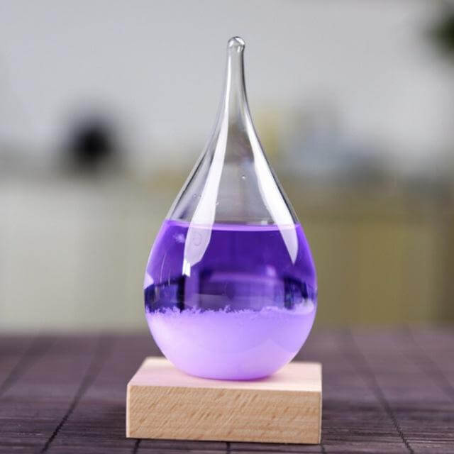 Lisslune | Storm Glass Forecast with Wood Base for home Decoration