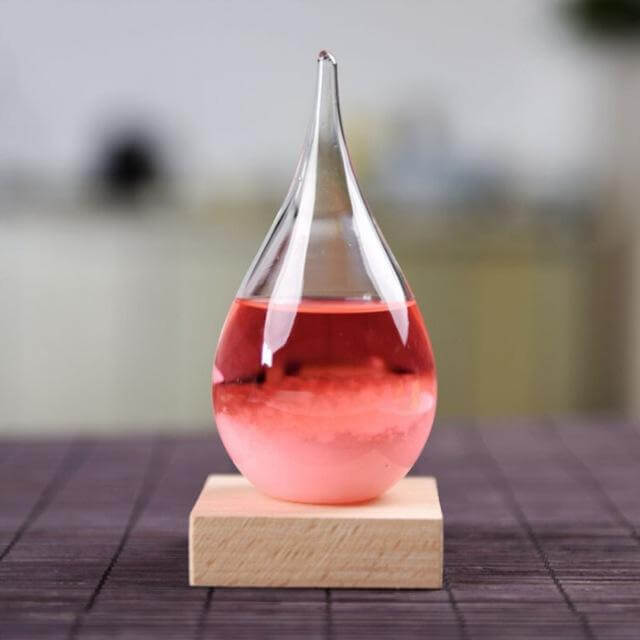 Lisslune | Storm Glass Forecast with Wood Base for home Decoration