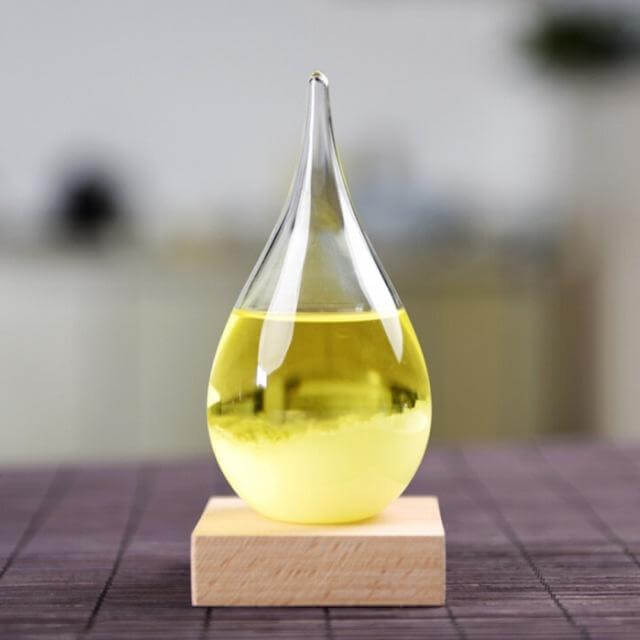 Lisslune | Storm Glass Forecast with Wood Base for home Decoration