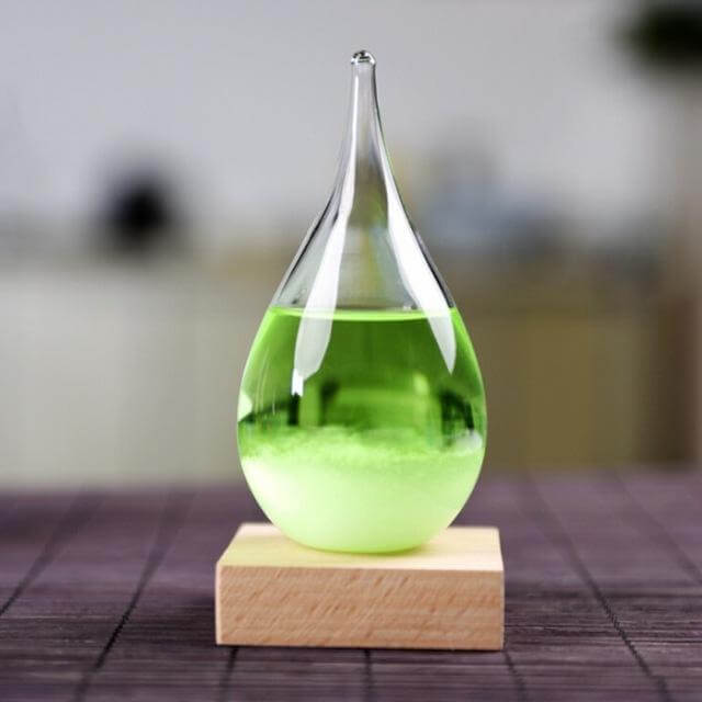 Lisslune | Storm Glass Forecast with Wood Base for home Decoration