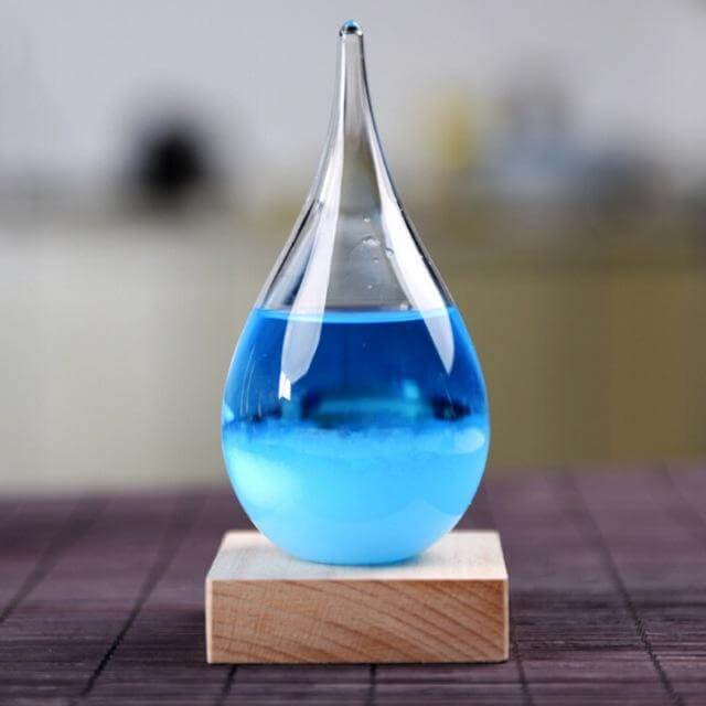 Lisslune | Storm Glass Forecast with Wood Base for home Decoration