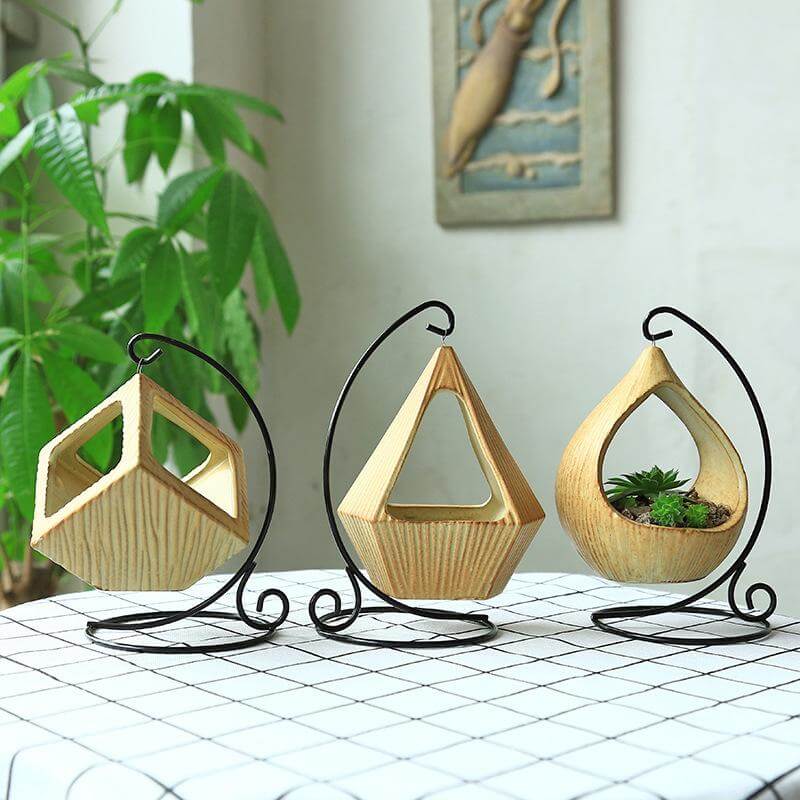 Lisslune | Flower Hanging Triangle Vase Container Pot