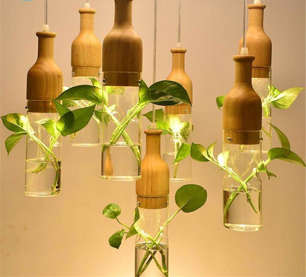 Lisslune | Wooden Modern LED Plant Pendant Lights