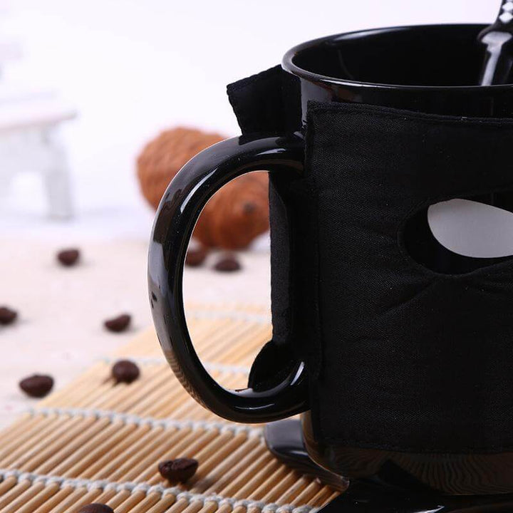 Lisslune | Creative Ninja Ceramic Mug with Mask Sword and Spoon