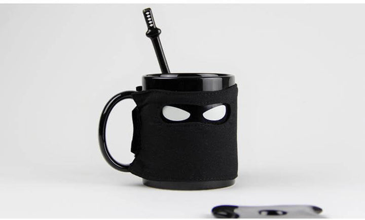 Lisslune | Creative Ninja Ceramic Mug with Mask Sword and Spoon
