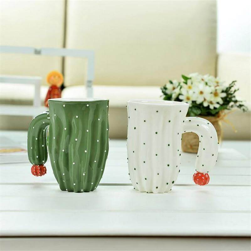 Lisslune | 3D Cactus Style Ceramic Coffee Mugs