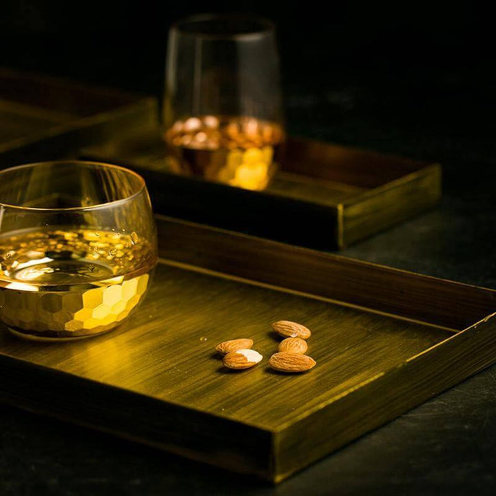 Lisslune | Luxury Gold Color Metal Serving Trays
