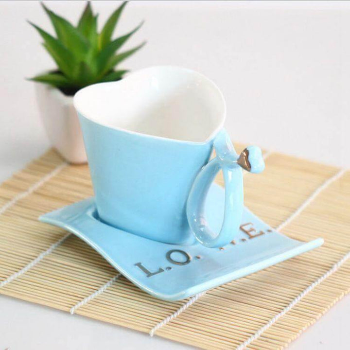 Lisslune | Heart Shaped Cute Ceramic Coffee Mug