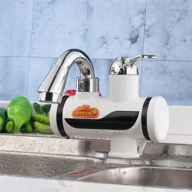 Lisslune | Mounted Plastics Deck White LED Digital Tankless Electric Instant Faucet