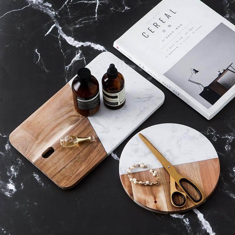 Lisslune | Luxury Marble-Wood Cheese Board