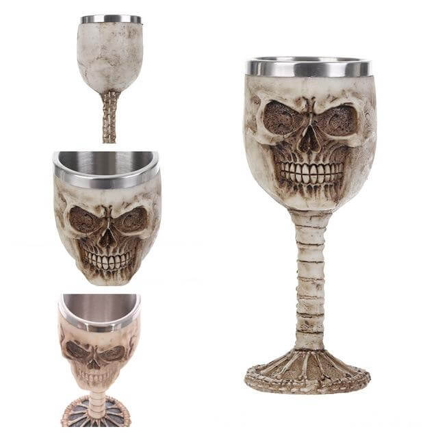 Lisslune | Stainless Steel Skull Gothic Goblet Cocktail Glass