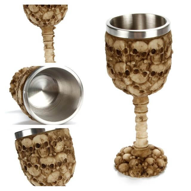 Lisslune | Stainless Steel Skull Gothic Goblet Cocktail Glass