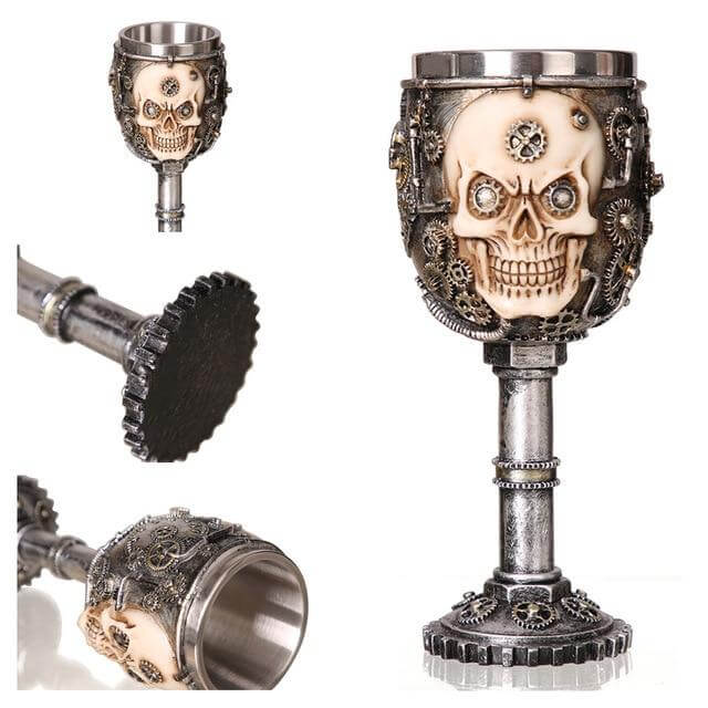 Lisslune | Stainless Steel Skull Gothic Goblet Cocktail Glass