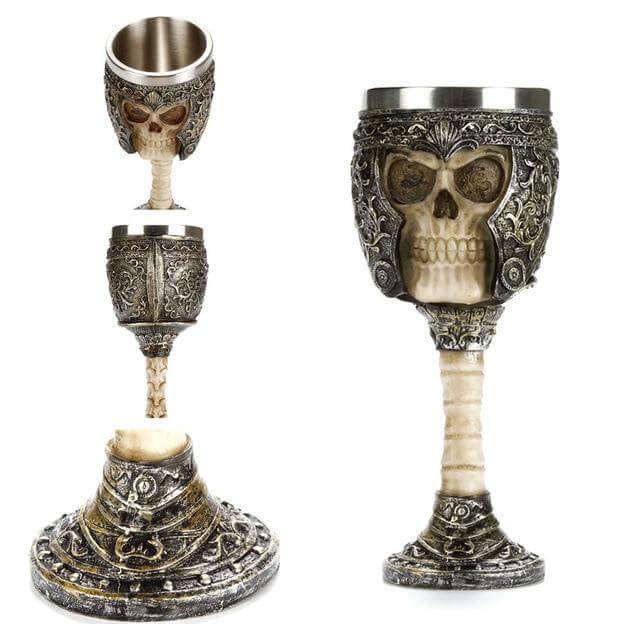 Lisslune | Stainless Steel Skull Gothic Goblet Cocktail Glass