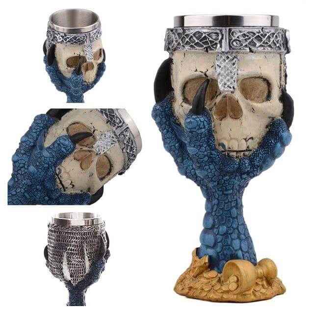 Lisslune | Stainless Steel Skull Gothic Goblet Cocktail Glass