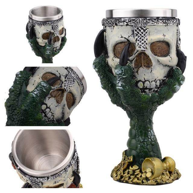 Lisslune | Stainless Steel Skull Gothic Goblet Cocktail Glass