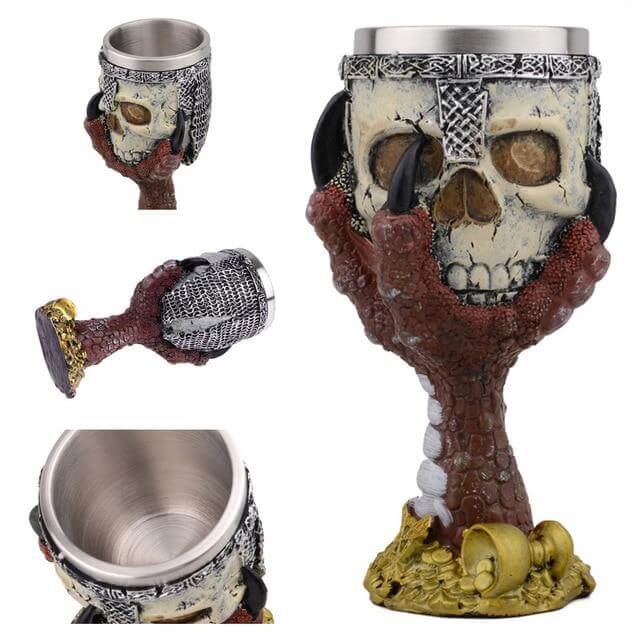 Lisslune | Stainless Steel Skull Gothic Goblet Cocktail Glass