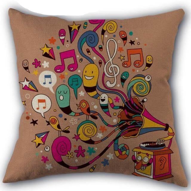 Lisslune | Decorative Comfy Musical Notes Pillow Case