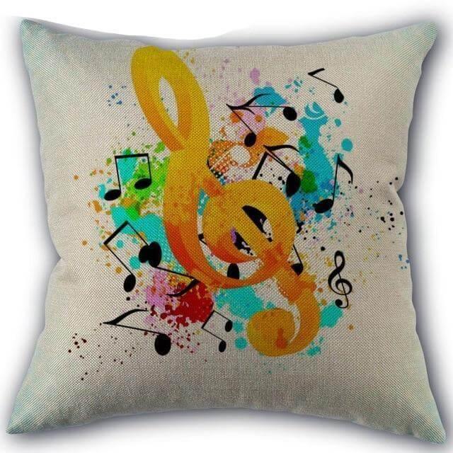 Lisslune | Decorative Comfy Musical Notes Pillow Case