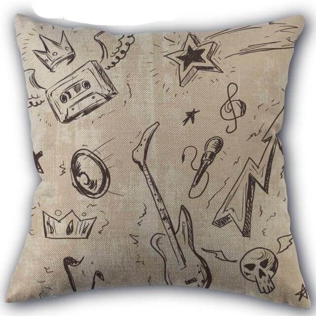 Lisslune | Decorative Comfy Musical Notes Pillow Case
