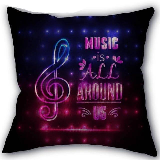Lisslune | Decorative Comfy Musical Notes Pillow Case
