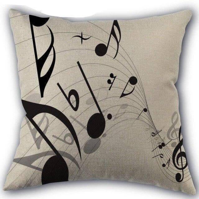 Lisslune | Decorative Comfy Musical Notes Pillow Case