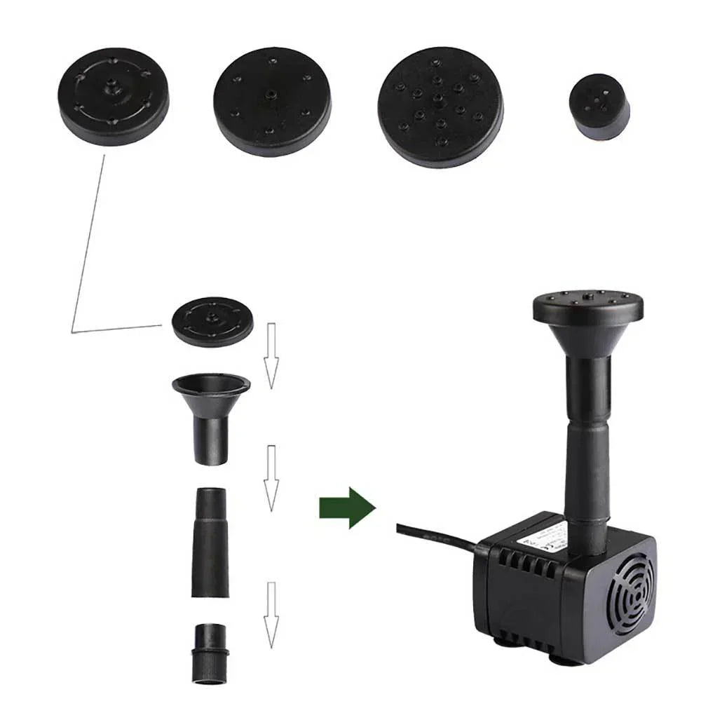 Lisslune | Sun Fountain "Sun Fountain" for Pond or Birdbath – With 4 Spray Heads