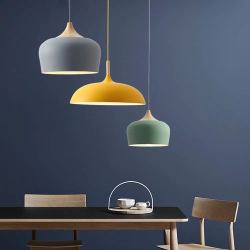 Lisslune | Pendant lights made of metal and wood in delicate pastel shades