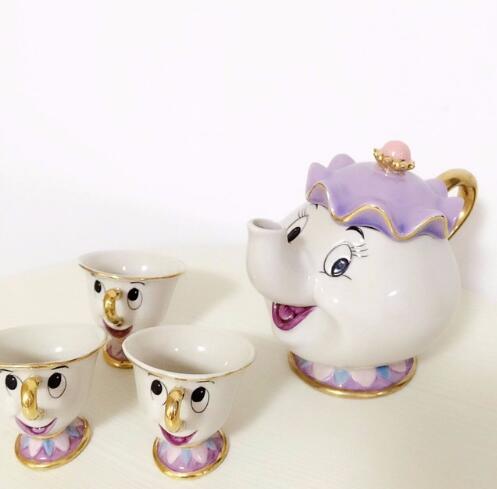 Lisslune | Limited Cartoon Beauty and the Beast Bone China Cup Tea Set Mrs. Potts and Chips Teapot Coffee Cups Set