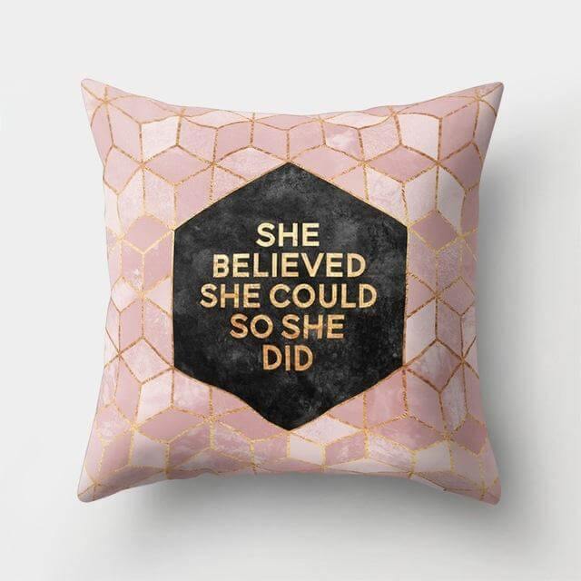 Lisslune | Square Decorative Geometric Striped Pillow Cases