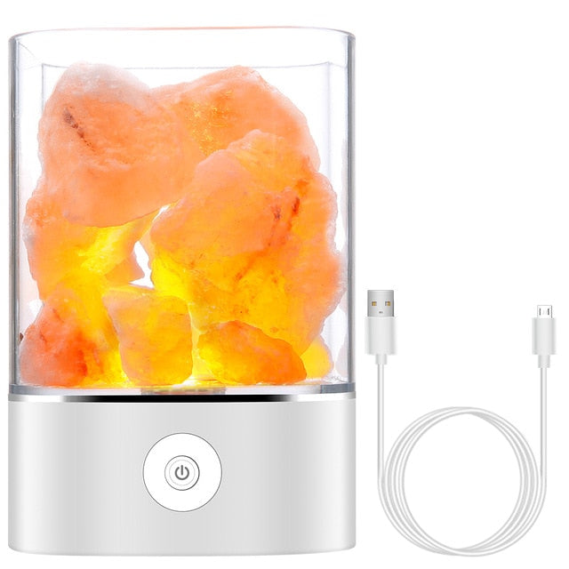 Lisslune | Himalayan Salt Desk Lamp & Air Purifier White