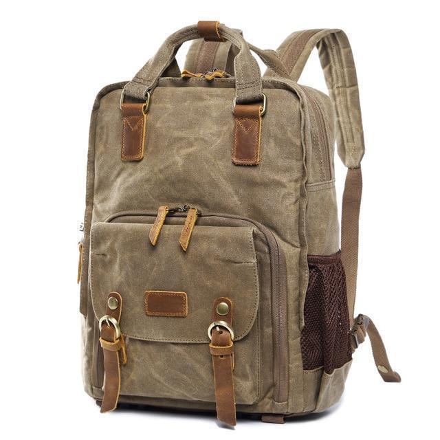 Lisslune | Waterproof Waxed Canvas Camera Backpack