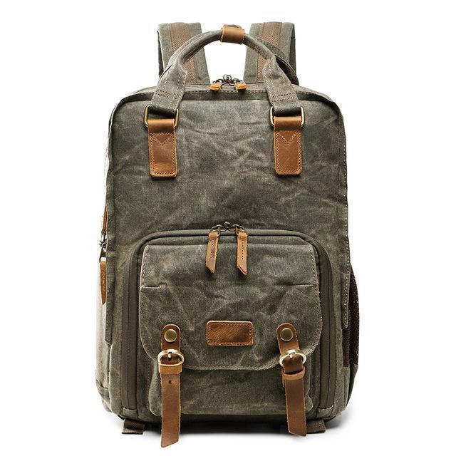 Lisslune | Waterproof Waxed Canvas Camera Backpack